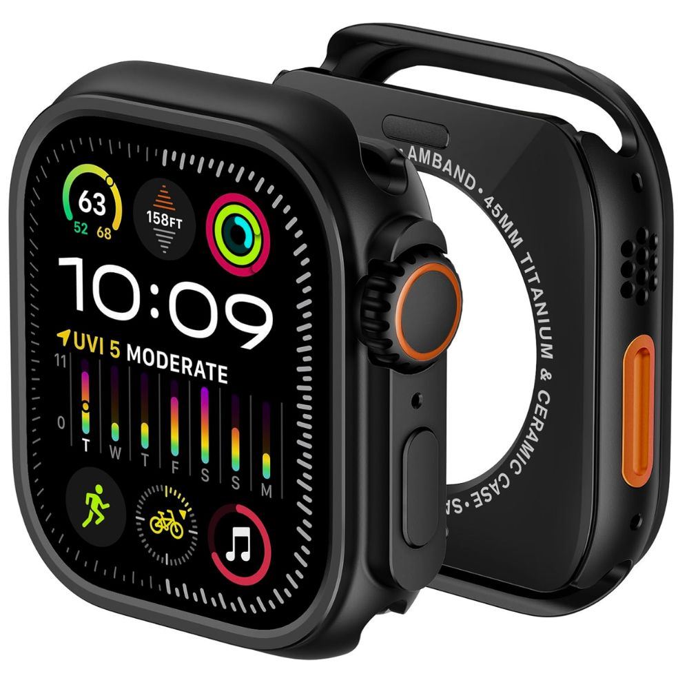 Case Para Apple Watch De Metal Titanio Negro Ultra Mate para 46mm